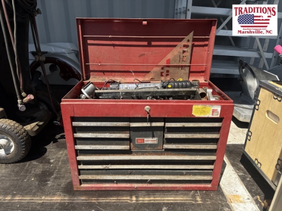 Sears Craftsman Top Box Tool Box w Tools