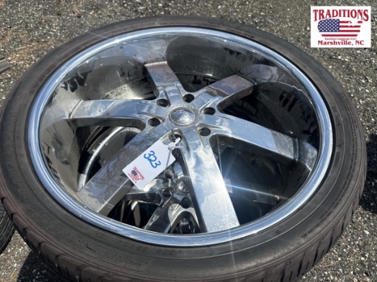 Set of 4 Chrome Wheels & Tires