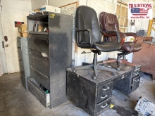 Office Contents - Desk, File Cabinets, Chairs, Etc