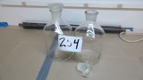 2 Apothecary Bottles w/ caps