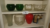 Glassware, Vases and elephant