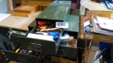 3 Green metal tool chest drawers w/ tools
