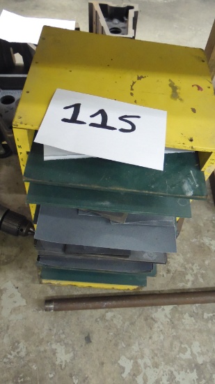 Sandpaper rack w/ sandpaper