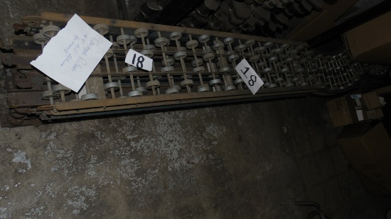 Conveyor rollers 4) 9', 2) 5', 2) 3' curved