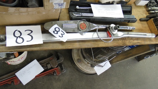 2 torque wrenches: 1) Snap-On lighted 1/2" drive 250 lbs.