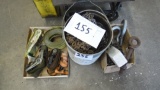 3 containers of lift hooks, straps and chains