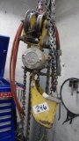 Budgit air hoist 1 ton w/ hand control and trolley