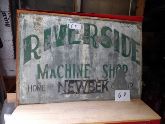 Nice Old Metal Sign - Riverside Machine Shop