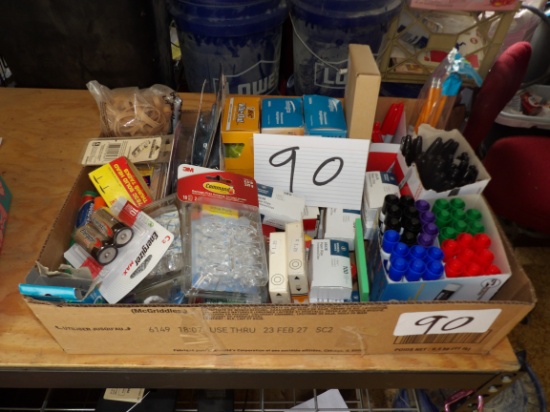 Large box of misc. office supplies