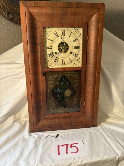Antique Seth Thomas Ogee Clock, Reverse painted glass