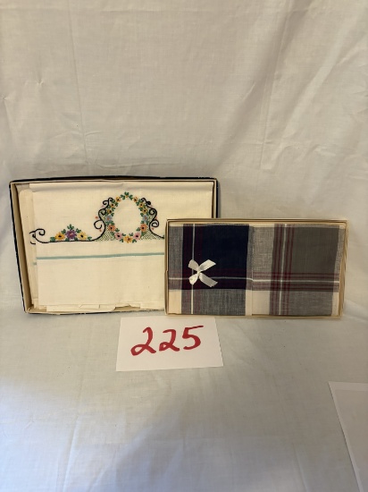 Embroidered Men's Hankies and pillow cases