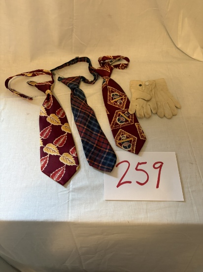 Vintage Boy's Neckties and gloves