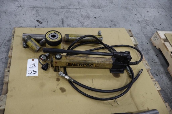 Enerpac P391 Hydraulic Hand Pump with (3) Rams