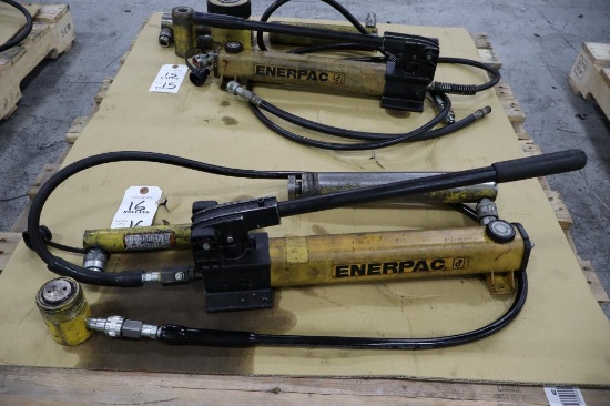 Enerpac P391 Hydraulic Hand Pump with (3) Rams