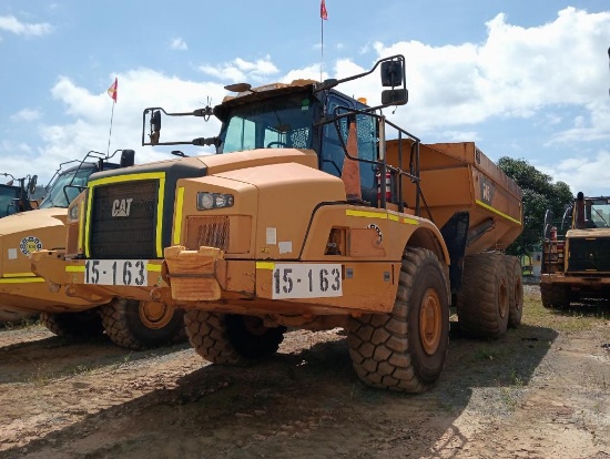 2017 CAT 745 ARTICULATED DUMP TRUCK, AC, SN 3F600569 MAINTENANCE ON TIME, HR 13766, LOCATED AT SHOP