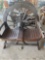 Two seater wagon wheel bench