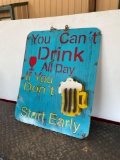 Drinking Metal sign