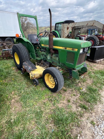 John Deere 850 tractor with finish mower