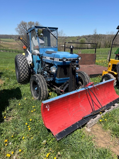 Ford 4610 tractor, blade and sprayer