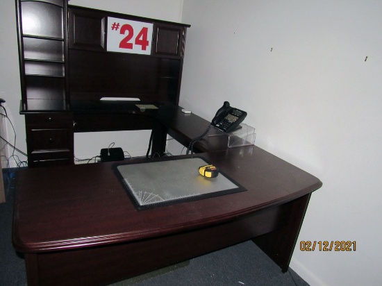 Executive Desk, Bridge, Credenza & Overhead Hutch