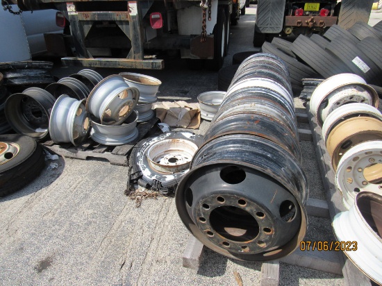 (38) Used Steel Truck Wheels (No Tires)