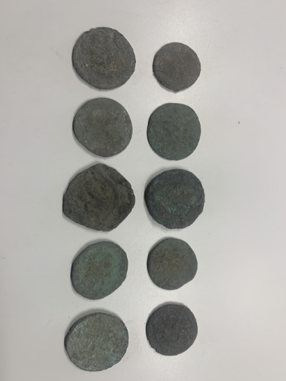 10 unidentified Roman coins