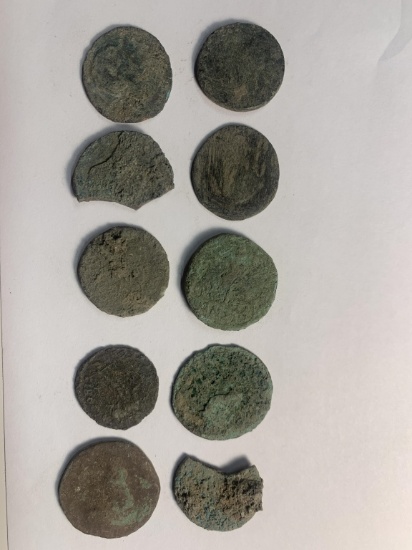 10 unidentified Roman Coins