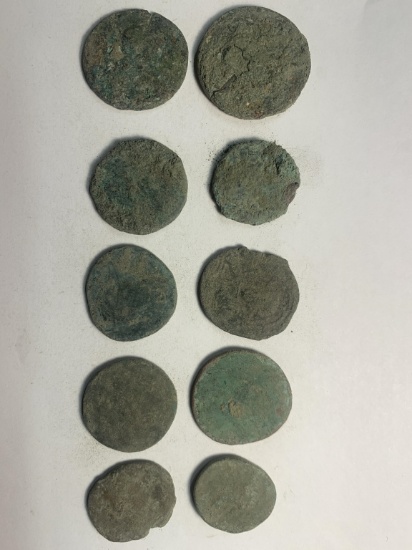 10 Unidentified Roman Coins