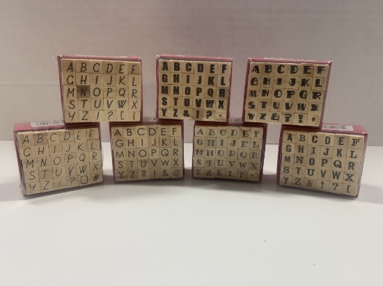 7 New Boxes of Alphabet Stamp Sets
