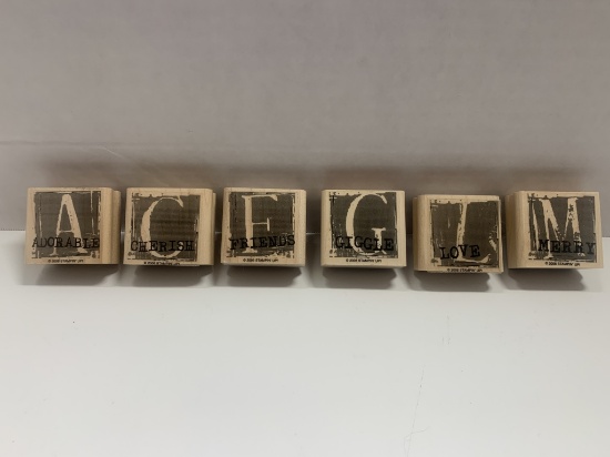 6 Uppercase Letter and Words Stamps