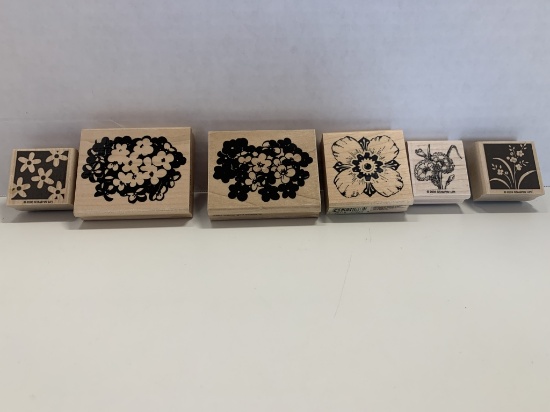 6 Flower Rubber Stamps