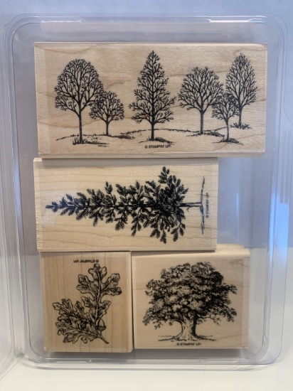 4 Tree Rubber Stamps