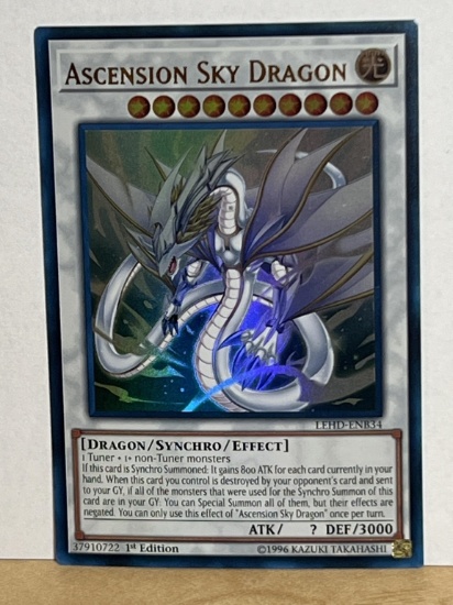1996 Yu Gi Oh 1st Edition Ascension Sky Dragon 37910722