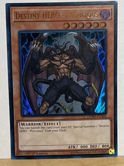 1996 Yu Gi Oh 1st Edition Destiny Hero Malicious 09411399
