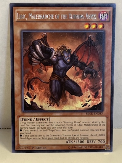 1996 Yu Gi Oh 1st Edition Libic Malebranche of the Burning Abyss 62957424