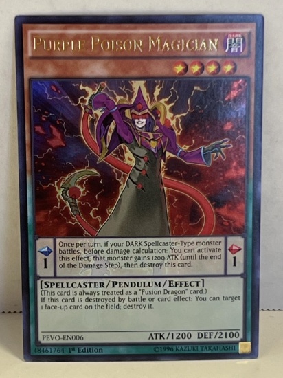 1996 Yu Gi Oh 1st Edition Purple Poison Magician