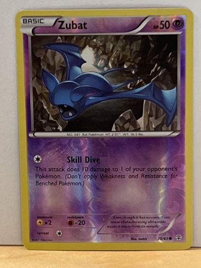 2016 Pokemon Rare Zubat Holo Card 30/83