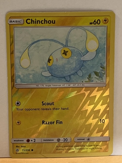 2019 Pokemon Rare Chinchou Holo Card 71/236