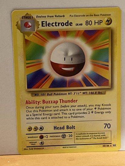 2016 Pokemon Rare Electrode Card 40/108