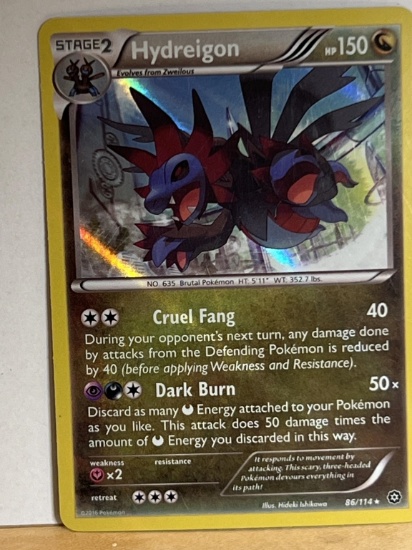2016 Pokemon Rare Hydreigon Holo Card 86/114