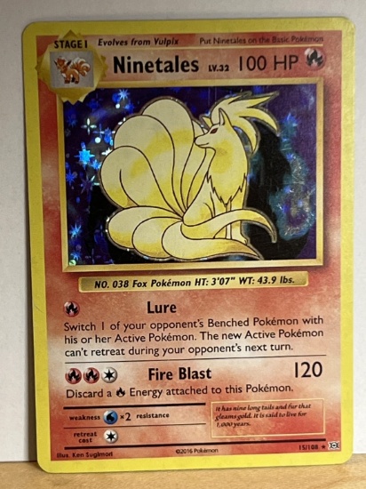 2016 Pokemon Rare Ninetales Holo Card 15/108