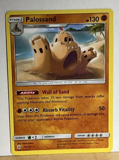 2017 Pokemon Rare Palossand Card 75/149