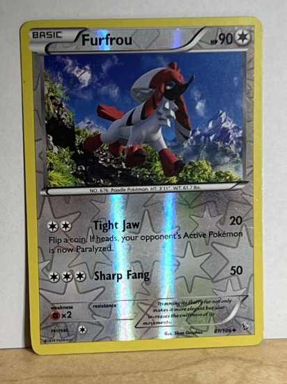 2014 Pokemon Uncommon Furfrou Holo Card 87/106