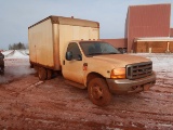 2001 Ford lube/box truck, model F550, VIN #1FDAF56581EA18755, V10 gas, with