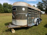 1978 WW 16' STOCK TRAILER, 1 CUT GATE, S: 060517