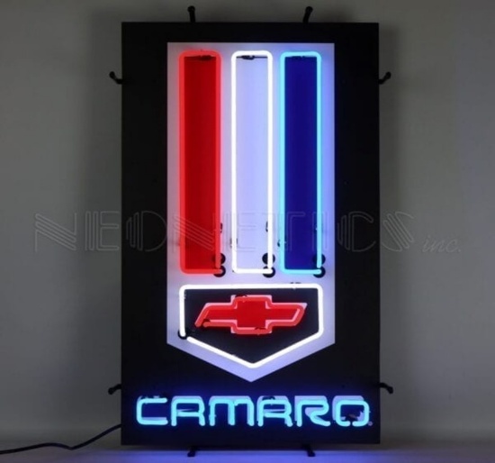 Neon Chevrolet Camaro Vertical Neon Sign