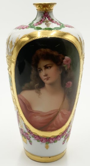Royal Vienna Hand-painted Vase.