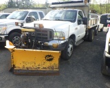 2002 FORD F-550 XL SD Dump Truck   Reg Cab   w/8' Fisher V-Plow w/control