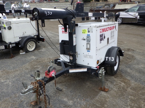 MULTIQUIP Night Hawk LT12 Portable Light Tower, Kohler dsl, 6533hrs, s/n:4G