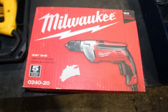 CORDED DRILL, MILWAUKEE 3/8  (new in box)    (Location #1: Tyco Air Product